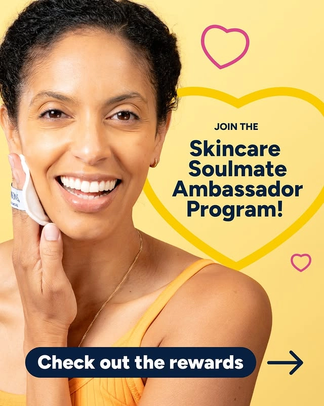 Photo by Dickinson's Witch Hazel on July 25, 2025. May be an image of 1 person, makeup, hand cream and text that says '50NG ONEs JOINTHE JOIN HE Skincare Soulmate Ambassador Program! Check out the rewards'.