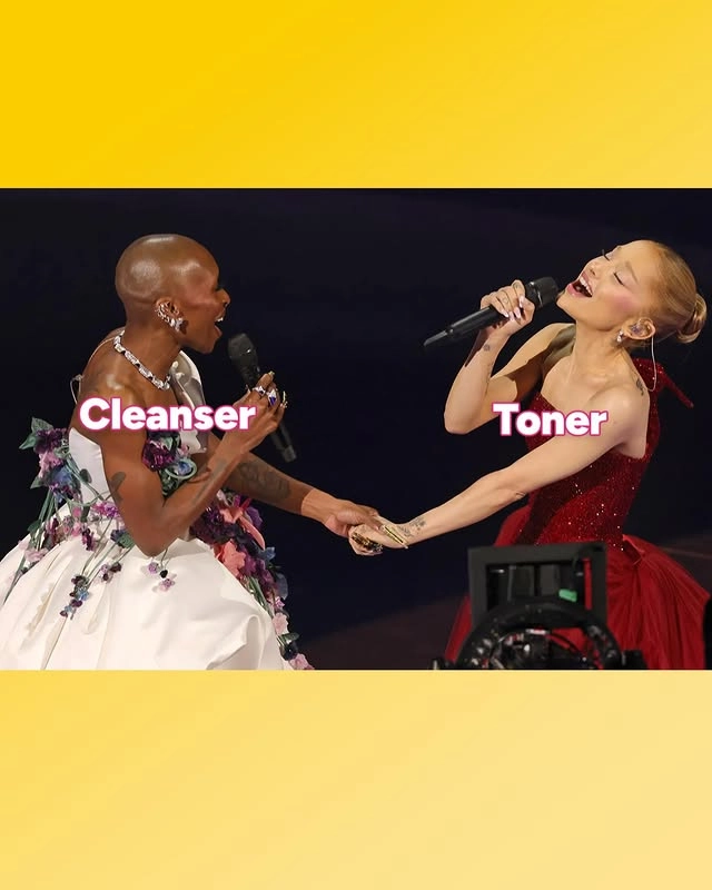 Photo by Dickinson's Witch Hazel on March 03, 2025. May be a meme of 2 people and text that says 'មនម ግ Cleanser 門 Toner'.